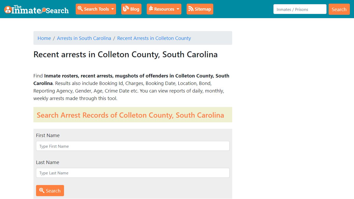 Recent arrests in Colleton County, South Carolina ...