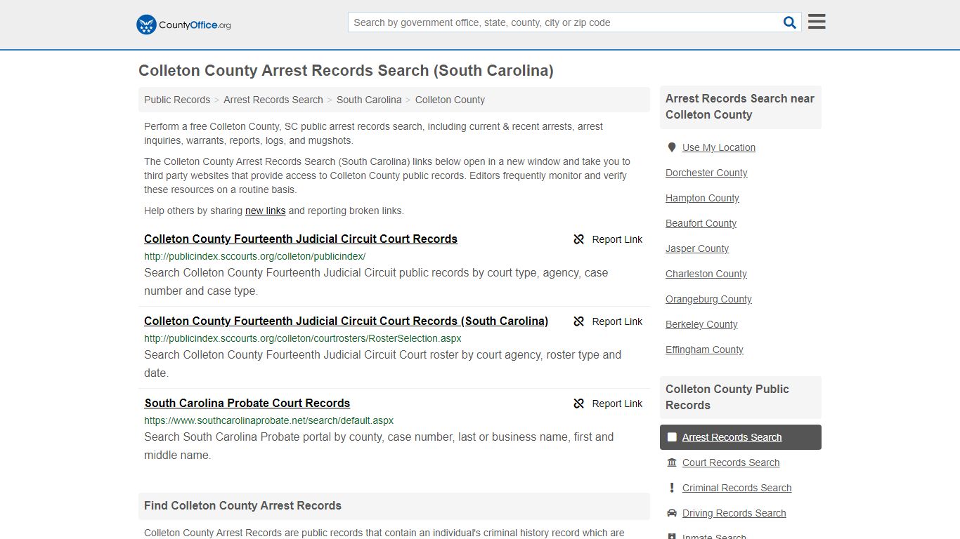 Arrest Records Search - Colleton County, SC (Arrests ...